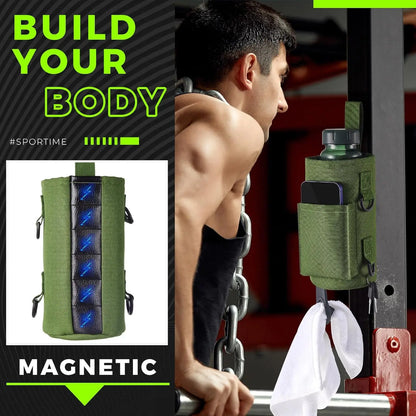Magnetic Gym Water Bottle Bag Holder, Built-in Magnet for Easy Attachment to Metal Surface, Magnetic Bottle Sleeve Pouch